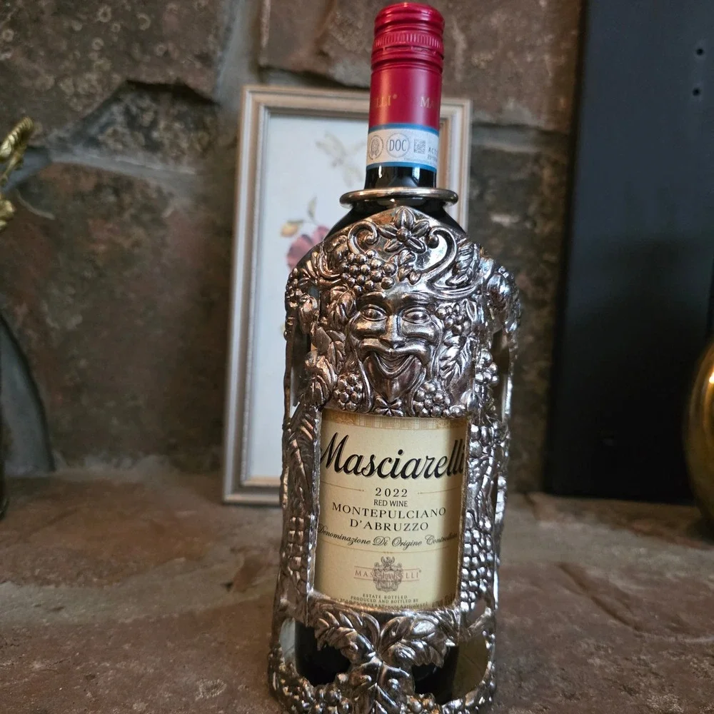 Vintage Godinger Bacchus Silver Plated Wine Bottle Holder Grapevine Decanter